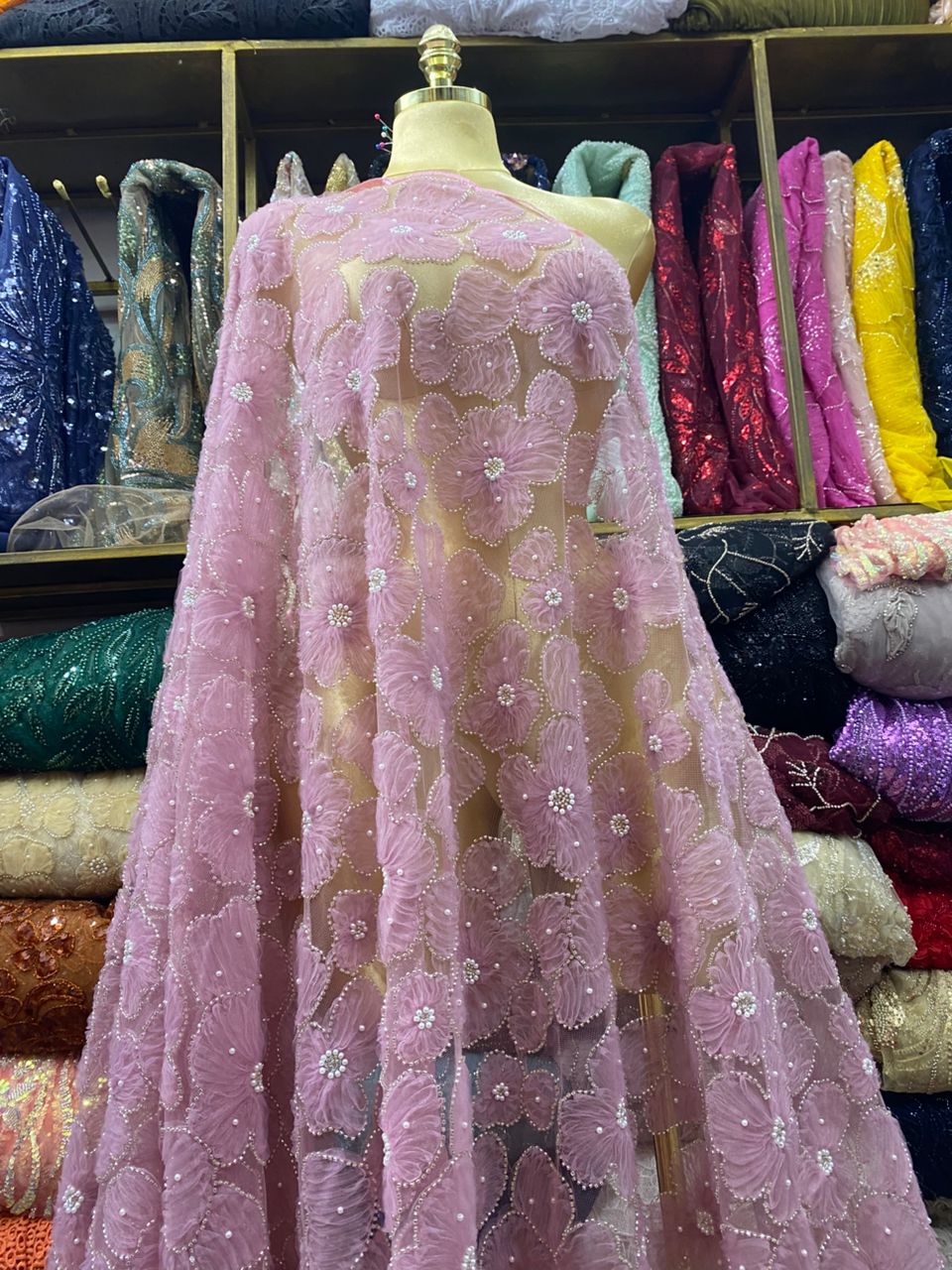 Petal beaded lace