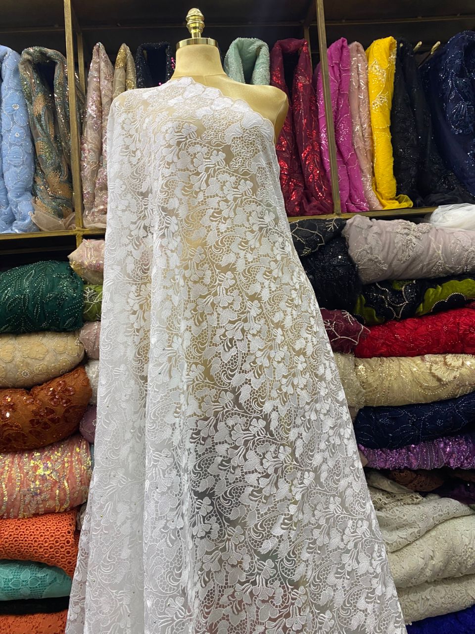 White Swiss lace
